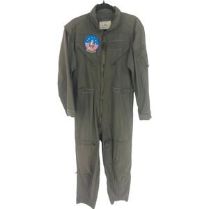 GENUINE US AIR FORCE GREEN NOMEX FIRE RESISTANT FLIGHT SUIT CWU-27/P Top Gun 42R